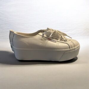 NIB Superga Women's White Platform Sneakers